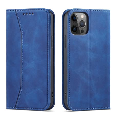 MG Magnet Fancy knižkové kožené puzdro na iPhone 12 Pro Max, modré 1