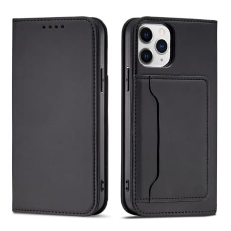 MG Magnet Card knižkové kožené puzdro na iPhone 12, čierne 1