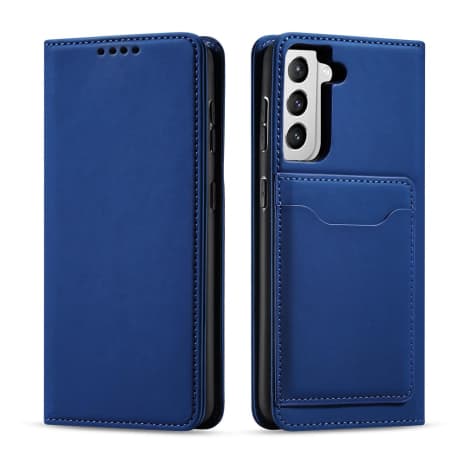 MG Magnet Card knižkové kožené puzdro na Samsung Galaxy S22 Plus, modré