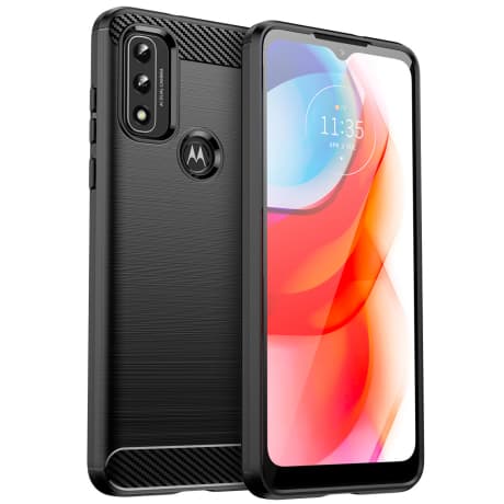MG Carbon Case Flexible silikónový kryt na Motorola Moto G Play 2022, čierny 1