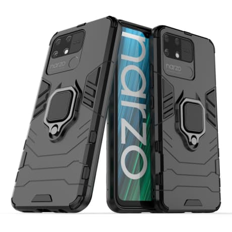 MG Ring Armor plastový kryt na Realme Narzo 50A, čierny 1