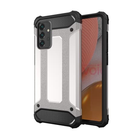 MG Hybrid Armor plastový kryt na Samsung Galaxy A72 4G, strieborný 1