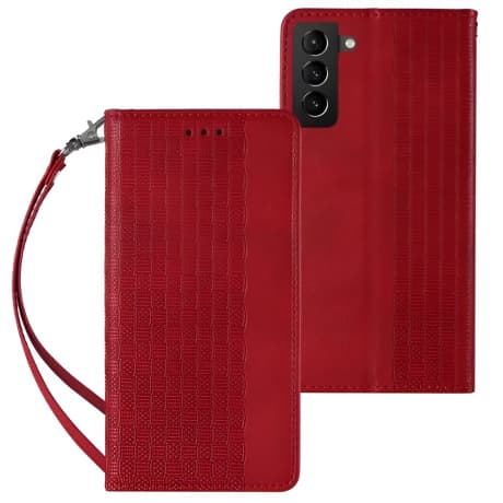 MG Magnet Strap knižkové puzdro na Samsung Galaxy S23 Ultra, červené 1