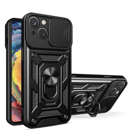 MG Hybrid Armor Camshield kryt na iPhone 15, čierny 1