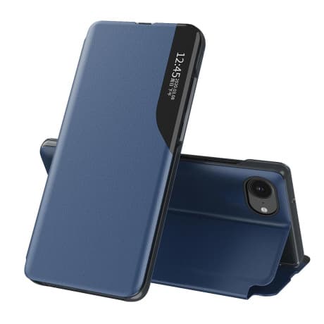MG Eco Leather View knižkové puzdro na iPhone 16e, modré 1