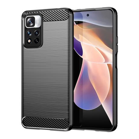 MG Carbon Case Flexible silikónový kryt na Xiaomi Poco X4 NFC, čierny 1