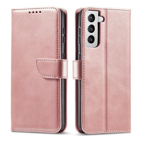 MG Magnet knižkové kožené puzdro na Samsung Galaxy S22 Plus, ružový 1