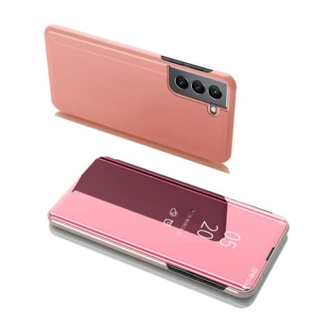 MG Clear View knižkové puzdro na Samsung Galaxy S22 Plus, ružové 1