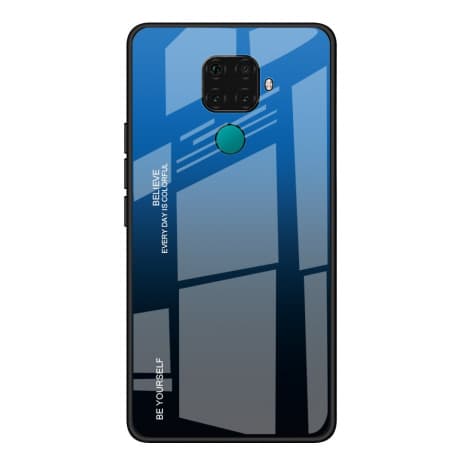 MG Gradient Glass plastové púzdro pre Huawei Mate 30 Lite, čierne-modré 1