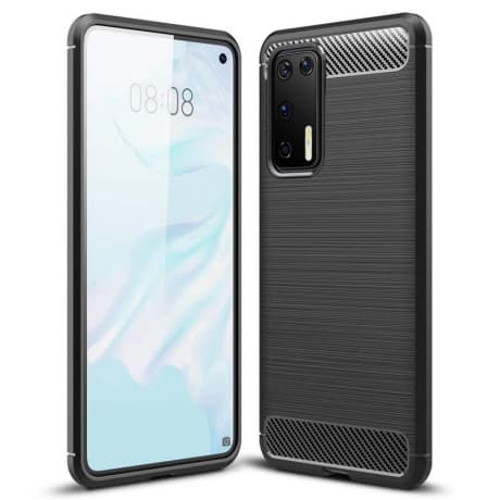 MG Carbon Case Flexible silikónový kryt na Huawei P40, čierny 1