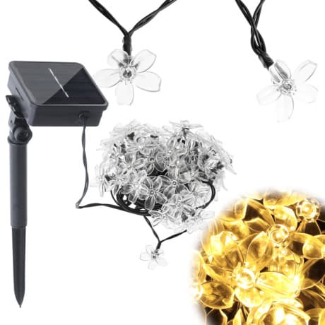 MG Flowers solárna reťaz 50 LED 7m, teplá biela 1