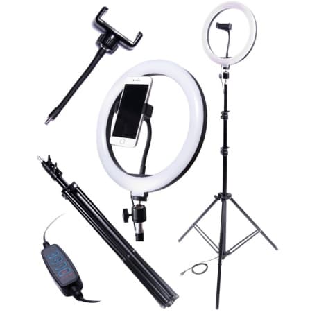 MG Ring Light kruhové LED svetlo + vysoký statív 2.2m, čierne 1