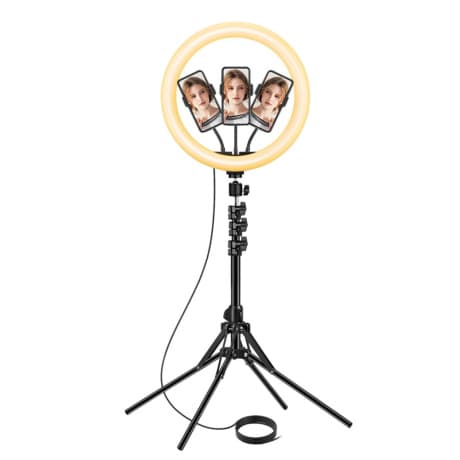MG Ring Lamp Selfie kruhové LED svetlo + statív 2.1m, čierne 1