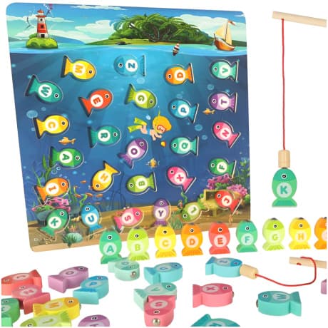 MG Montessori Fishing drevená hra ulov rybičku 1