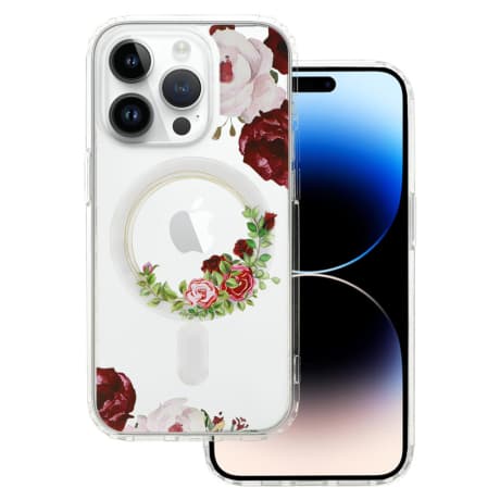 MG Flower MagSafe kryt na iPhone 13, red flower 1
