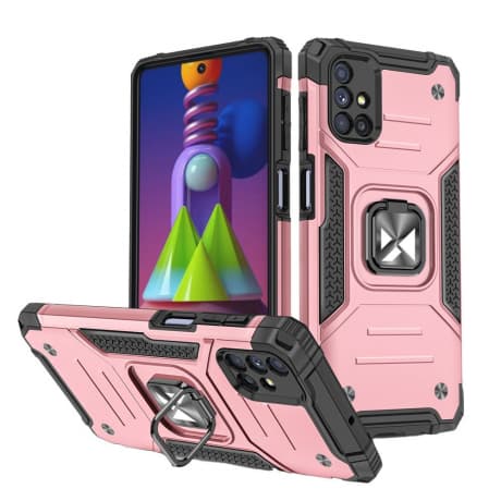 MG Ring Armor plastový kryt na Samsung Galaxy M51, ružový 1