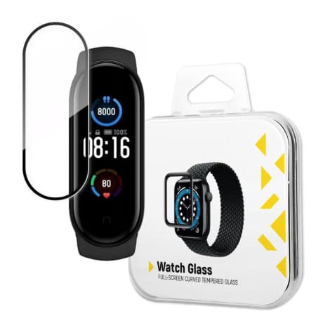 MG Watch Glass Hybrid ochranné sklo na Xiaomi Mi Band 5, čierne 1
