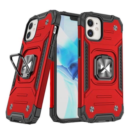 MG Ring Armor plastový kryt na iPhone 14 Plus, červený 1