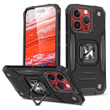 MG Ring Armor kryt na iPhone 15 Pro, čierny 1