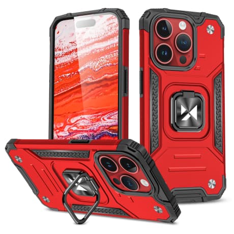 MG Ring Armor kryt na iPhone 15 Pro, červený 1