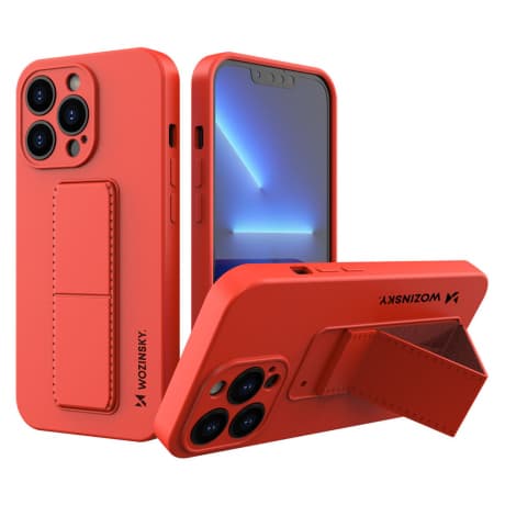 MG Kickstand silikónový kryt na iPhone 13 Pro Max, červený 1