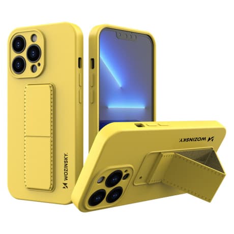 MG Kickstand silikónový kryt na iPhone 13 Pro Max, žltý 1