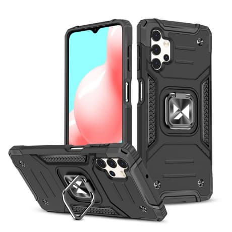 MG Ring Armor plastový kryt na Samsung Galaxy A32 4G, čierny 1