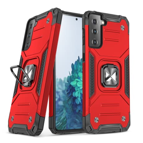MG Ring Armor plastový kryt na Samsung Galaxy S22 Plus, červený 1