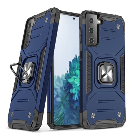 MG Ring Armor plastový kryt na Samsung Galaxy S22 Plus, modrý 1