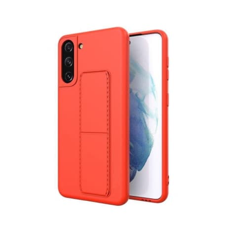 MG Kickstand silikónový kryt na Samsung Galaxy S21 Plus 5G, červený 1