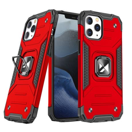 MG Ring Armor plastový kryt na iPhone 13 Pro, červený 1