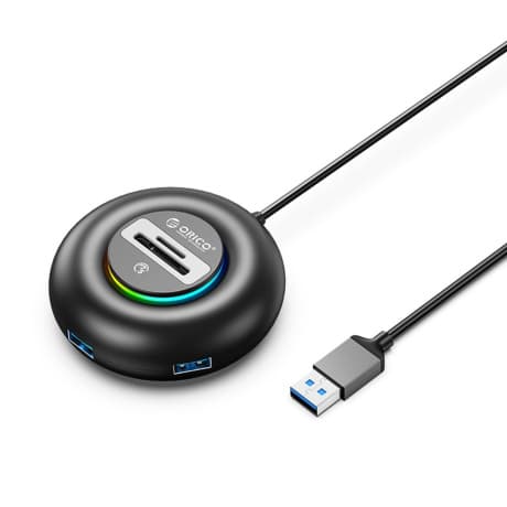 Orico YXR5-U3 HUB adaptér USB - 3x USB 3.0 / čítačka SD kariet 0.3m, čierny 1