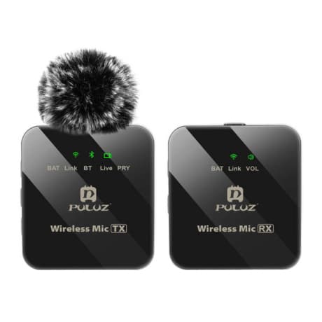 PULUZ PU3153B bezdrôtový lavalier mikrofón 1 TX + 1 RX, čierny (PU3153B) 1
