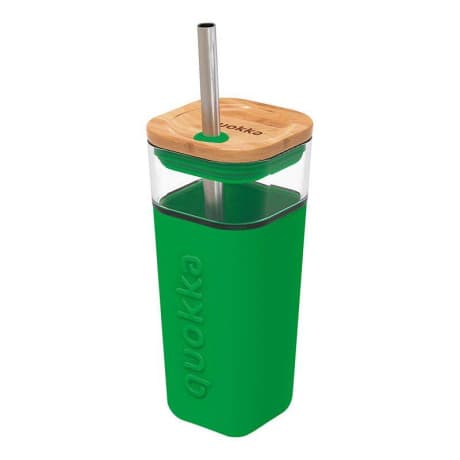 Quokka Liquid Cube pohár so slamkou 540 ml, green 1