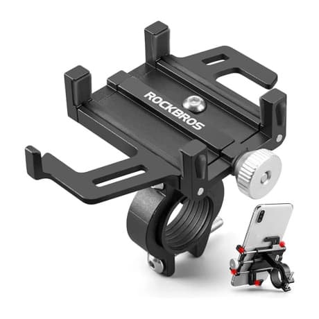 Rockbros Aluminum držiak na mobil na bicykel, čierny 1