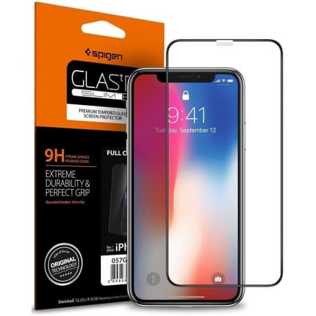 Spigen Full Cover ochranné sklo pre iPhone 11 Pro / XS / X, čierne (063GL25234) 1