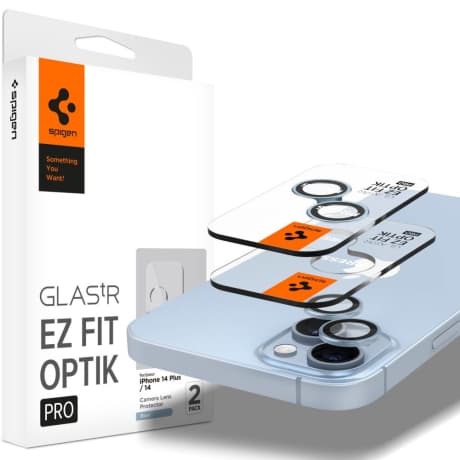 Spigen Ez Fit Optik 2x ochranné sklo na kameru na iPhone 14 / 14 Plus / 15 / 15 Plus, modré 1