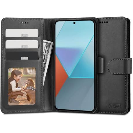 Tech-Protect Wallet knižkové puzdro na Xiaomi Redmi Note 13 4G, čierne 1