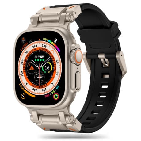 Tech-Protect Delta Pro remienok na Apple Watch 44/45/49mm, black / titanium