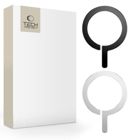 Tech-Protect Metal Ring magnetický krúžok pre MagSafe 2ks, čierny / strieborný 1