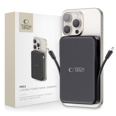 Tech-Protect PB31 LifeMag MagSafe Power Bank 10000mAh, čierne 1