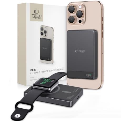 Tech-Protect PB33 LifeMag MagSafe Power Bank 5000mAh, čierny 1