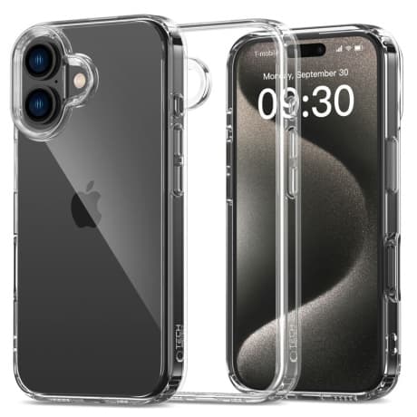 Tech-Protect Flexair Hybrid kryt na iPhone 16, priesvitný 1