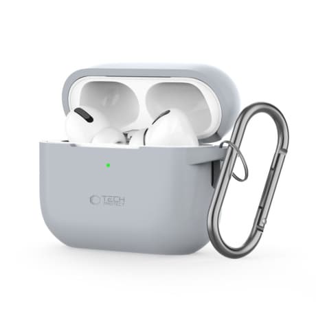Tech-Protect Silicone Hook puzdro na Apple AirPods Pro 1 / 2, sivé 1
