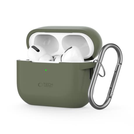 Tech-Protect Silicone Hook puzdro na Apple AirPods Pro 1 / 2, zelené 1