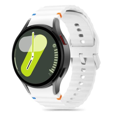 Tech-Protect Silicone Sport remienok na Samsung Galaxy Watch 4 / 5 / 5 Pro / 6 / 7 / FE, white 1