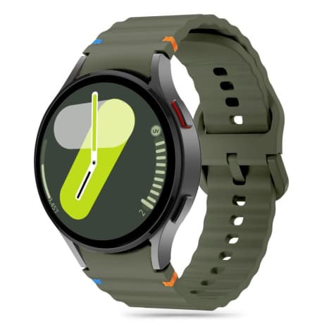 Tech-Protect Silicone Sport remienok na Samsung Galaxy Watch 4 / 5 / 5 Pro / 6 / 7 / FE, army green 1