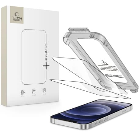 Tech-Protect Quick Set 2x ochranné sklo na iPhone 12 / 12 Pro, čierne 1