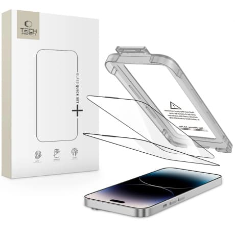 Tech-Protect Quick Set 2x ochranné sklo na iPhone 14 Pro, čierne 1