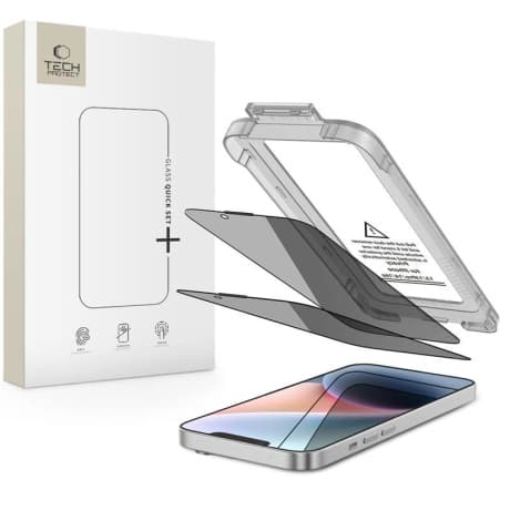 Tech-Protect Quick Set Spy 2x ochranné sklo na iPhone 13 / 13 Pro / 14 / 16e 1